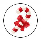 48 Christmas Red White Candy Cane Envelope Seals Labels Stickers 1.2" Round