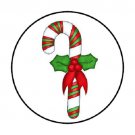 48 Christmas Red Green Candy Cane Envelope Seals Labels Stickers 1.2" Round