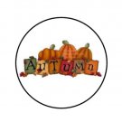 48 Autumn Pumpkin Fall Envelope Seals Labels Stickers 1.2" Round