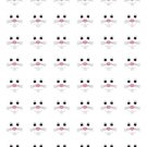 48 Easter Bunny Face Envelope Seals Labels Stickers 1.2" Round