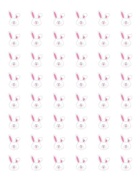 48 Easter Bunny Envelope Seals Labels Stickers 1.2" Round