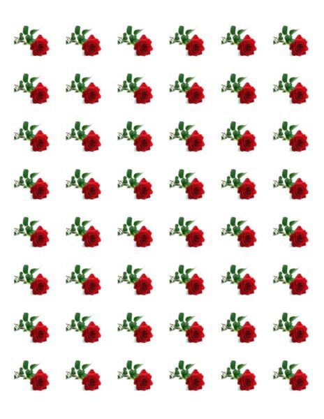 48 Red Rose Envelope Seals Labels Stickers 1.2" Round