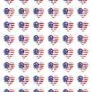 48 Patriotic 4Th July Heart Flag Envelope Seals Labels Stickers 1.2" Round