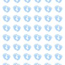 48 Baby Blue Feet Footprints Envelope Seals Labels Stickers 1.2" Round