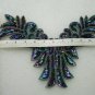 NK08-2 Sequin Beaded Applique Neckline Collar Black Iris