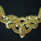 NK09 Necklace Sequin Bead Applique Gold