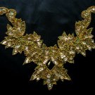 NK17-5 Necklace Sequin Bead Applique Hologram Gold