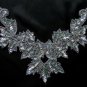 NK17-6 Necklace Sequin Bead Applique Hologram Silver