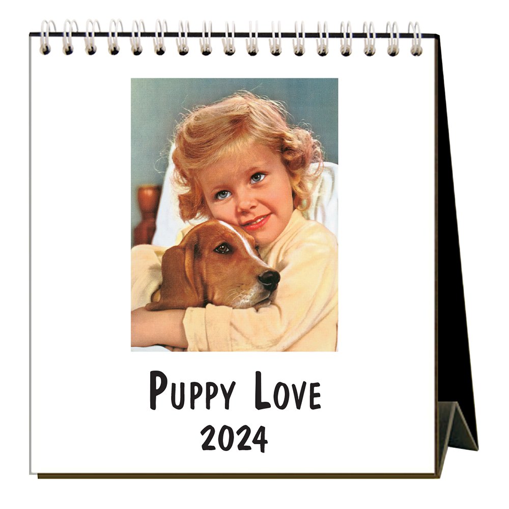 Puppy Love 2024 Easel Desk Calendar