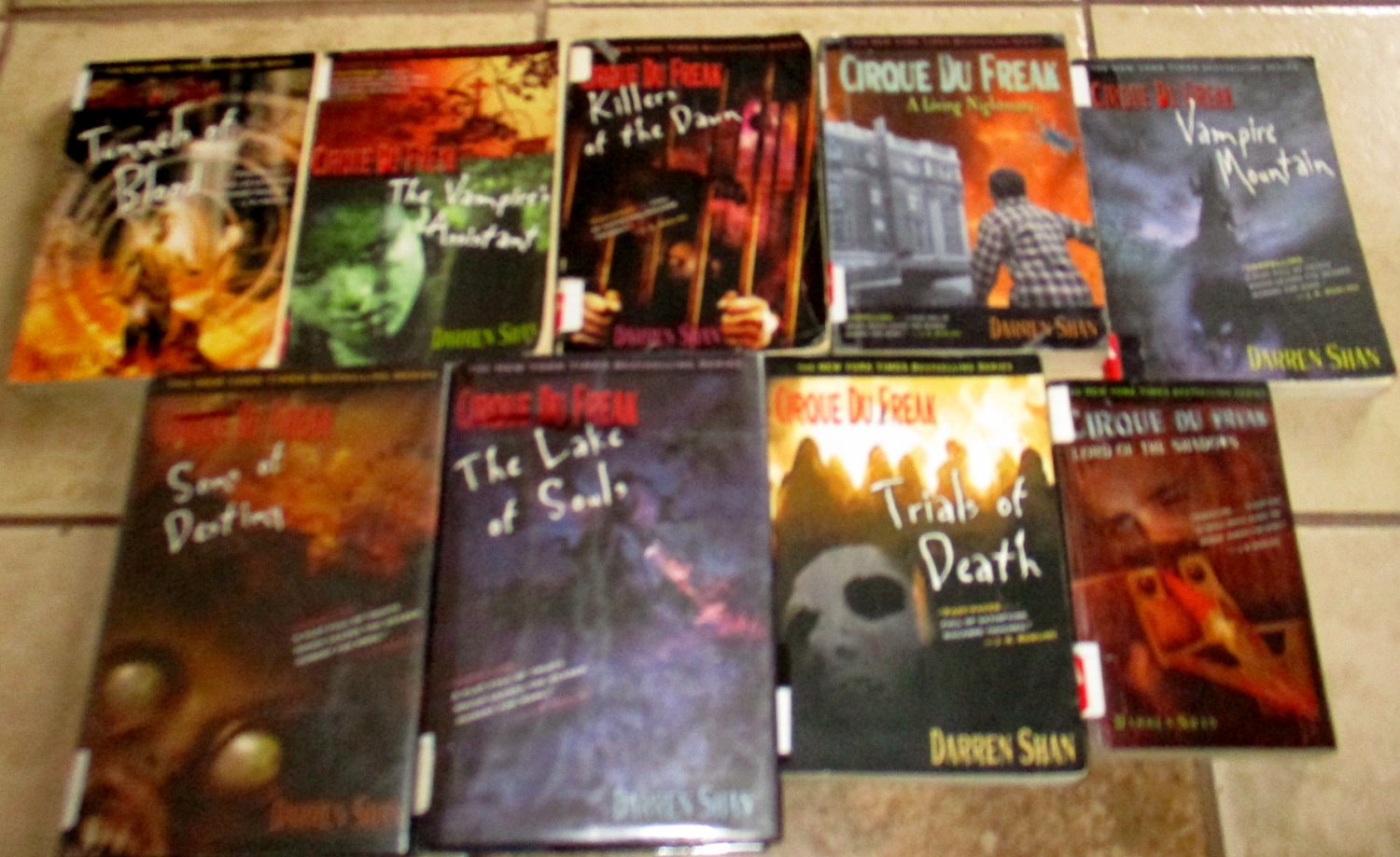Lot 9 CIRQUE DU FREAK Books Shan Vampire Tunnels Blood Sons Death Killers Lot 9 CIRQUE DU FREAK Books Shan Vampire Tunnels Blood Sons Death Killers
