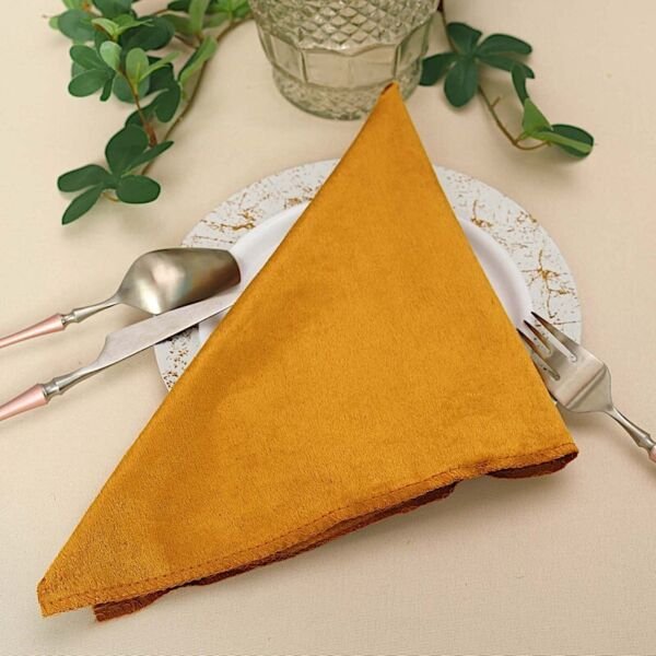 5 Gold 20X20" Premium Velvet Napkins Wedding Party Reception Events Linens