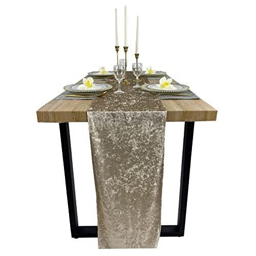 Ehldekol Luxurious Crushed Velvet Table Runner Wedding Reception