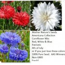 Cornflower / Bachelor Button Red White & Blue Mix July 4th USA Non-GMO 450 Seeds