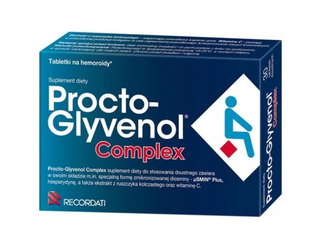 Procto Glyvenol Rectal Suppositories Hemorrhoids Treatment 30x Tablets Hemoroidy 8936