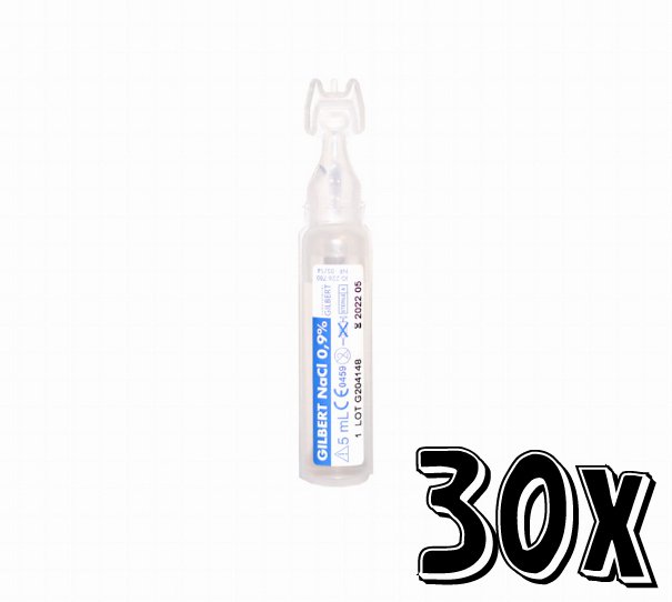 GILBERT 30x 5 ml Sterile Saline Solution NaCl 0,9% Nose Inhaler Sol Fizjologiczna