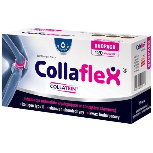 Oleofarm COLLAFLEX 120x tablets COLLAGEN COLLATRIN Bones Joint Support Stawy Ko&Aring;�ci OLEOFARM