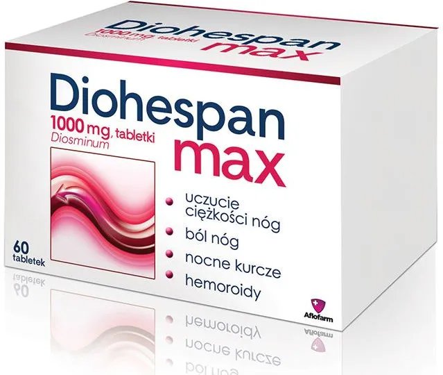 Diohespan Max 1000 mg, 60x Tablets, Leg Fatigue, Diosmina, Diosminex
