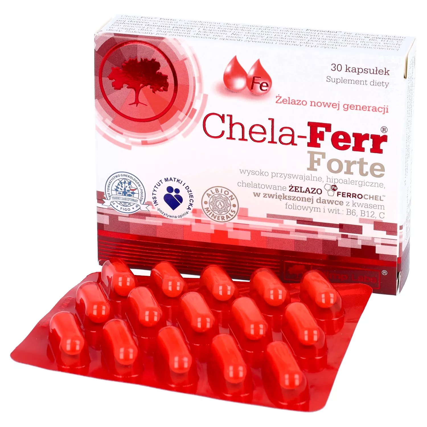 OLIMP CHELA-FERR FORTE iron amino folic acid vitamin B6 B12 C 30x capsules &Aring;&raquo;elazo
