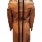 Women's Coat Real Leather Vintage 70's trench Double Chest 44 Ita Unique Luxury