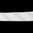 Tie handcrafted Pure Silk 2 3/8in Elegant White striped Black Blue Pearl