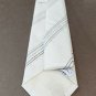 Tie handcrafted Pure Silk 2 3/8in Elegant White striped Black Blue Pearl