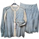 Woman set Sailor Boy Striped Pure Silk Two Pieces & Band 42/44 Real Vintage