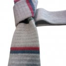 Tie IN Jersey handcrafted Bottom Grey Horizontal Lines Blue Red CM 5