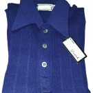 Men's Sweater Pure Wool Iws Neck Polo Winter Size M Tubular Ribs Blue Vintage
