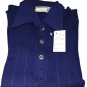 Men's Sweater Pure Wool Iws Neck Polo Winter Size M Tubular Ribs Blue Vintage