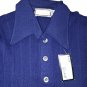 Men's Sweater Pure Wool Iws Neck Polo Winter Size M Tubular Ribs Blue Vintage