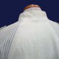 Men's Jacket Light Real Leather Madras White Striped Size 50 Spring Aniline