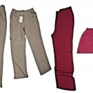 Women's Trousers Mix Linen Summer Size 44 Red Mud Light Comfort Made IN Italy