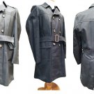 Trench Man Double-Breasted Black Raincoat Size 46(S) Vintage Early 70s