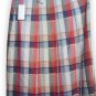 Skirt Summer Tartan Red Orange Rope Light Check Mix Linen 46 48 Ita Hiq