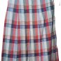 Skirt Summer Tartan Red Orange Rope Light Check Mix Linen 46 48 Ita Hiq