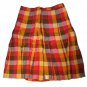 Skirt Summer Tartan Red Orange Rope Light Check Mix Linen 46 48 Ita Hiq