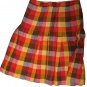 Skirt Summer Tartan Red Orange Rope Light Check Mix Linen 46 48 Ita Hiq