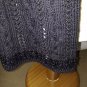 Twin Set Women Black Pure Wool Size L Jacket Stole Formal Tre Nani Made IN Italy