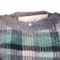 Sweater Pullover Man Wool Mohair Green Grey Check Checked Sweater Vintage