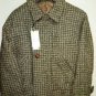 Men's Jacket Short Winter Wool Brown Buttons Leather Zipper Various Sizes