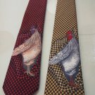 Tie Pure Silk handcrafted Rooster Effect 3D Made IN Italy 3 1/8in 2 Colours New