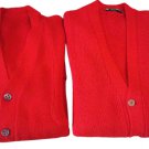 Mens Cardigan Wool Red Classic Vintage With Or Without Pockets M - L 2 Models