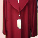 Jacket Woman Fabric Pure Wool Outsize Large Winter Red Elena Miro '