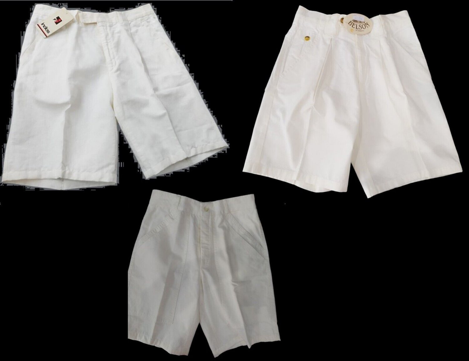 Trousers Summer Short White Unisex Classic Italian Shorts Cotton Or Mix Linen