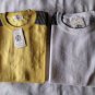 T-Shirt Crew-Neck Man short Sleeve White Yellow Ramie M Or L Giessebi Striped