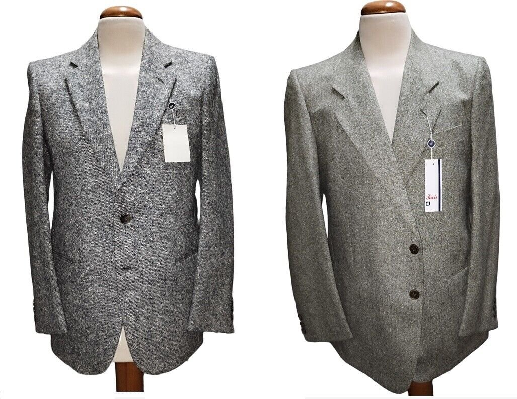 Men's Suit 2 Pieces Winter Grey Wool Knicker Bocher Type Tweed Facis 2 Buttons