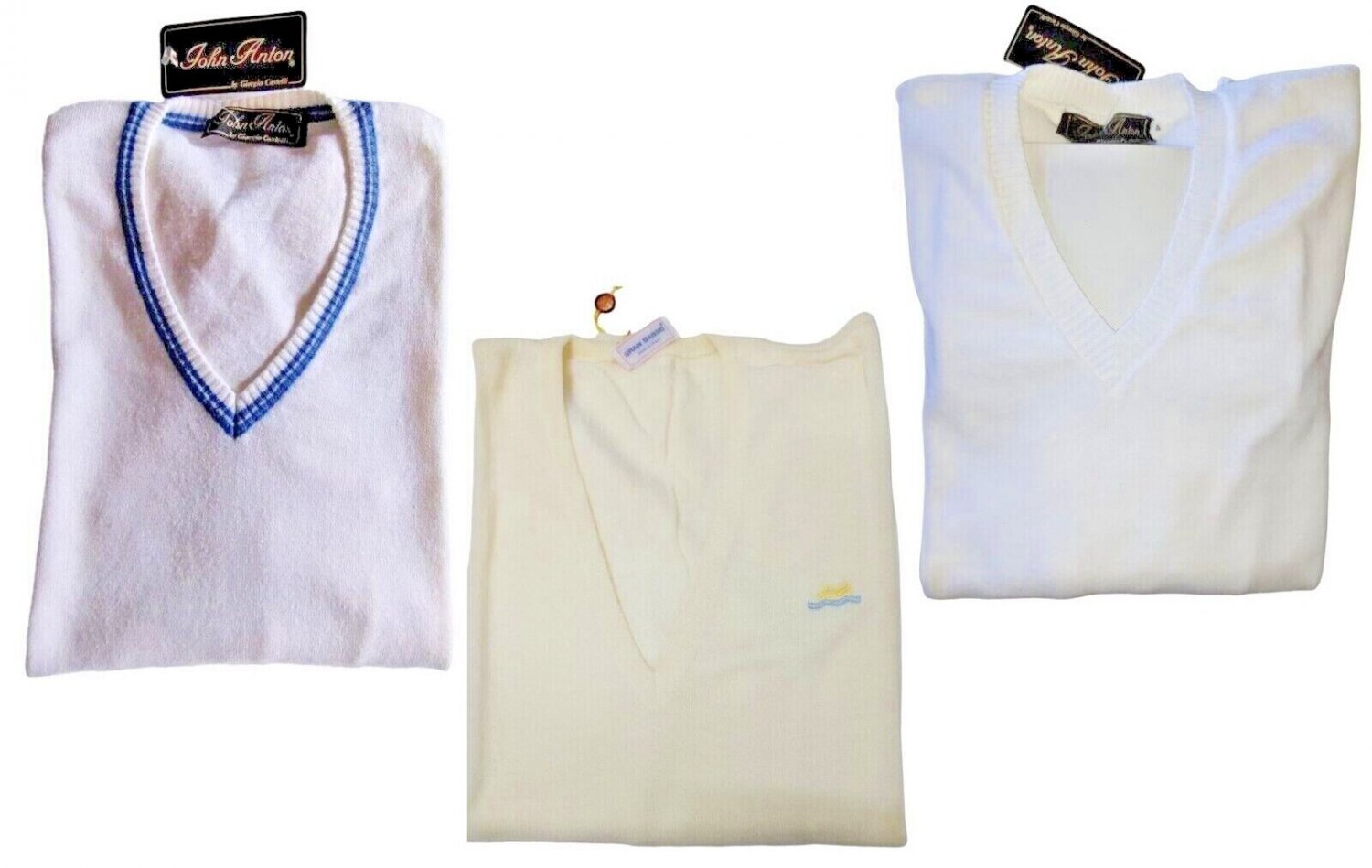 Sweater Pullover Man White Long Sleeve Light Spring Summer Several Types