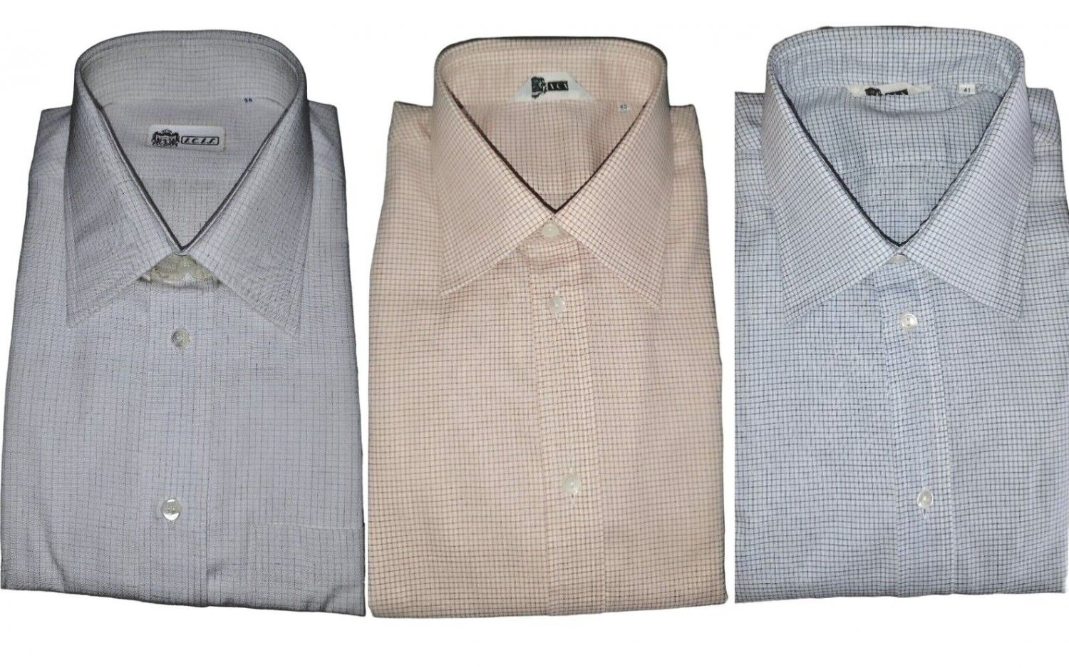 Men's Shirts Cotton Bottom White Check Neck Classic Cameleon 4 Seasons