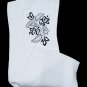 Women's Trousers Top + Bolero White Mix Linen Hand Embroidered Mariella Erre