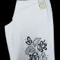 Women's Trousers Top + Bolero White Mix Linen Hand Embroidered Mariella Erre